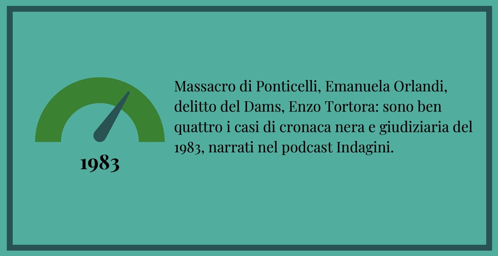 specchietto sull'anno 1983, protagonista di 4 storie del podcast Indagini