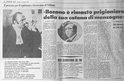 Lorenzo Bozano - mentitore - Milena Sutter - sequestro e omicidio