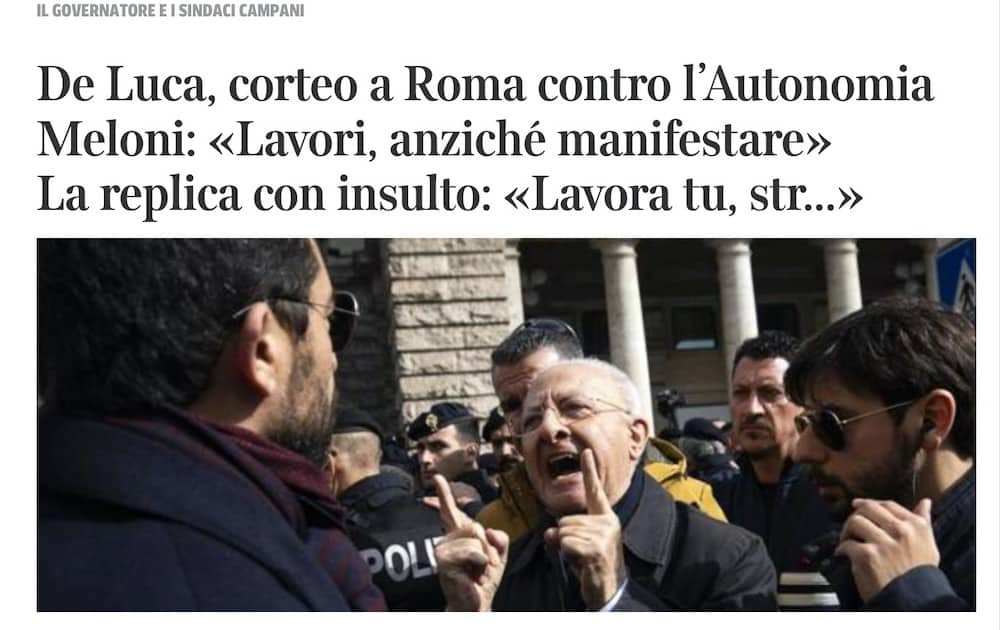 Meloni - De Luca - Corriere della Sera