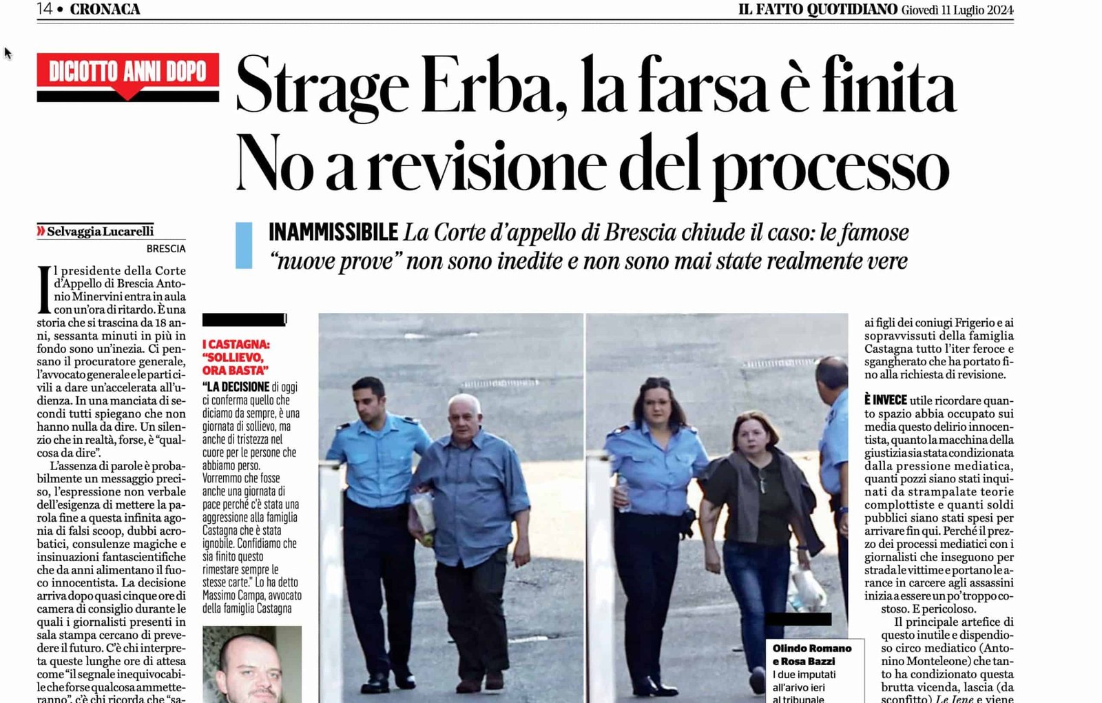 Strage di Erba - Revisione Processo - Il Fatto-min