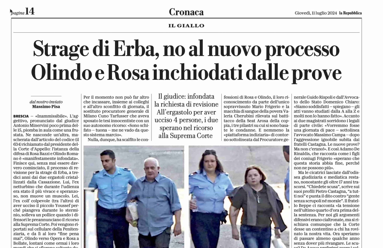 Strage di Erba - Revisione Processo - Repubblica-min