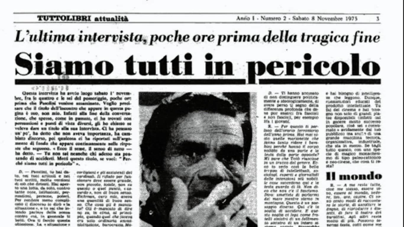 Ultima intervista di Pasolini